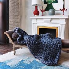 chunky knit blanket chunky navy throw