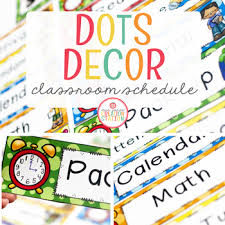 Daily Visual Schedule Cards Editable Dots Classroom Decor