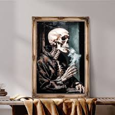 Skeleton Portrait Gothic Skull Wall Art