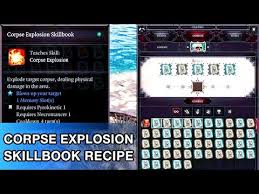 corpse explosion skillbook recipe
