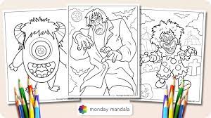 40 monster coloring pages free pdf