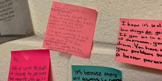 sticky note wall responds to student s