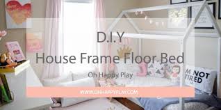 Diy house bed is an increadible bed for kids. Diy House Frame Floor Bed Plan Oh Happy Play
