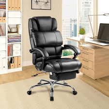 Flash furniture hercules series 24/7 intensive use big & tall 400 lb. Merax 25 4 In Width Big And Tall Black Faux Leather Ergonomic Chair With Reclining Seat Pp189619baa The Home Depot