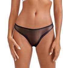 Sexy Women Thong Set 4 Pack Panty Transparent Mesh Sheer Cheeky Briefs  Underwear - Body Logic