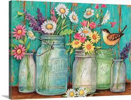 Flower Jars Wall Art Canvas Prints