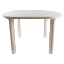 Table Oval Straight Legs White 1 00171