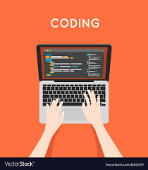 Coding php or html on laptop programming Vector Image