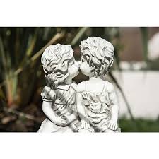 Kissing Kids Garden Ornament White