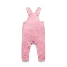 Pure Baby Quilted Overalls Parasol Pink Melange Funky