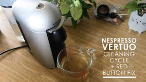 nespresso vertuo running a cleaning