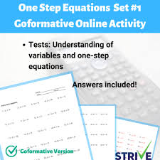 One Step Equations Set 1 Classful
