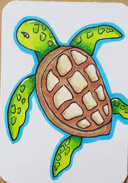 how to draw a sea turtle easy art