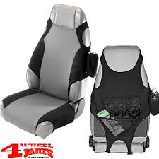 Seat Vests Covers Pair Front Gray Black