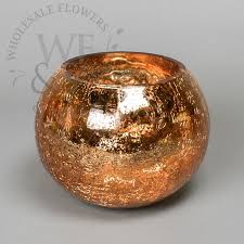 Mercury Glass Globe Vases In Old Gold