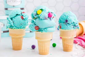 homemade blue bubble gum ice cream