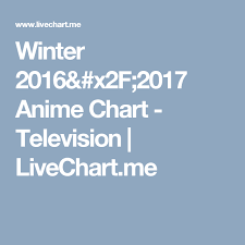 Winter 2016 2017 Anime Chart Television Livechart Me