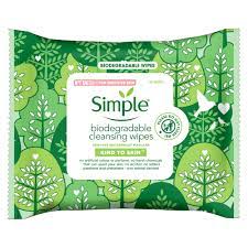 simple biodegradable cleansing wipes 20
