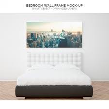 free psd bedroom wall frame mock up