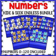 Numbers 0 120 Hide Seek Pocket Chart Cards Endless Bundle
