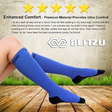 Blitzu Compression Socks 20 30mmhg For Men Women Recovery Running Travel Relief