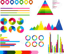 Icons Of Various Charts Diagrams And Graphs All Made With Bright