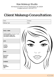 free makeup artist face chart