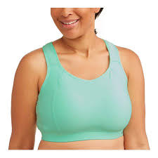 Womens Plus Size Active High Impact Sports Bra With Cushioned Straps