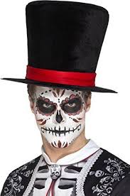smiffys day of the dead top hat black