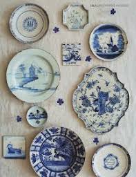 Blue And White Plates On Wall