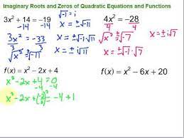 Imaginary Roots Zeros Of Quadratic
