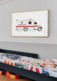 ambulance print transportation decor