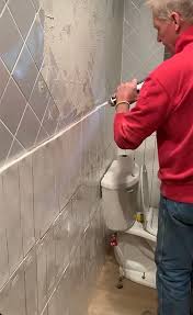 Floating Shelf On A Tile Wall