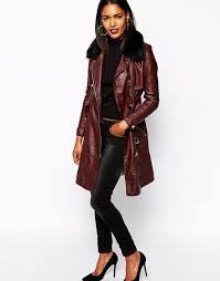 River Island Leather Look Trench Coat