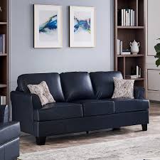 alexandria leather sofa blue