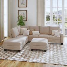 textured fabric sectional sofa set