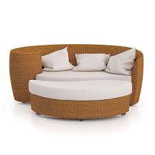 Wicker Sofa With Footrest 3d Model By