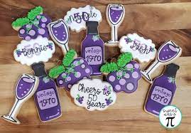 Birthday Wine Cookies Decorated Sugar