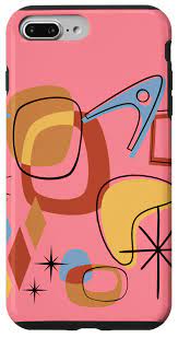 Amazon.com: iPhone 7 Plus8 Plus Retro Mid Century Modern MCM Vibe  Aesthetic Pink 1950s Art Case : Cell Phones & Accessories