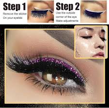 false lashes pink glitter eyeliner