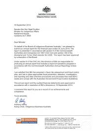 Letter Of Transmittal Indigenous Business Australia Annual