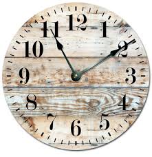 large rustic wall clock silent room