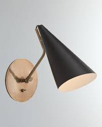 Clemente Black Gold Cone Wall Light