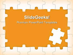 orange puzzle frame business powerpoint