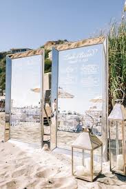 Mirror Seating Chart At Beach Wedding