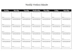 Free Printable Exercise Chart Templates Teplates For Every Day