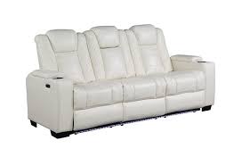 Transformer White Power Reclining Sofa
