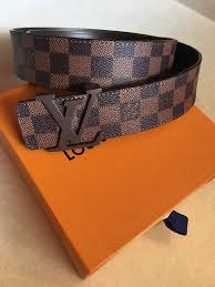 Mens Louis Vuitton Lv Damier Ebene Belt Size 95 38 Fits 32
