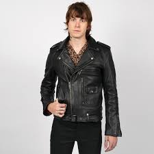 Logan Black Leather Jacket With Gun Metal Hardware Original Fit Size 34 38 46