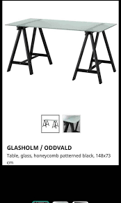Ikea Glasholm Oddvald Glass Study Table
